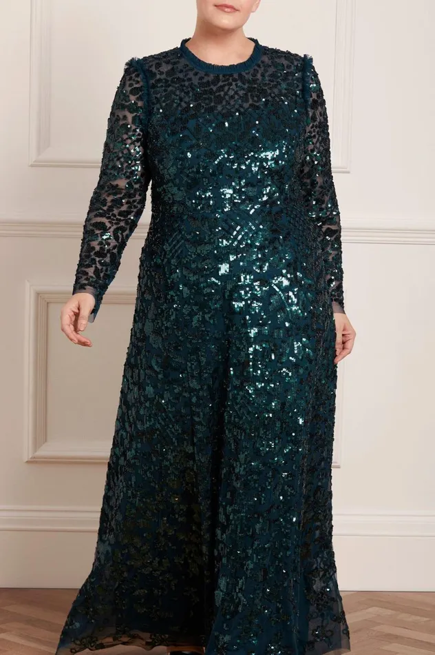 Aurelia Long Sleeve Gown Green Women Needle and Thread Dresses