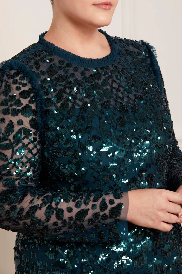 Aurelia Long Sleeve Gown Green Women Needle and Thread Dresses