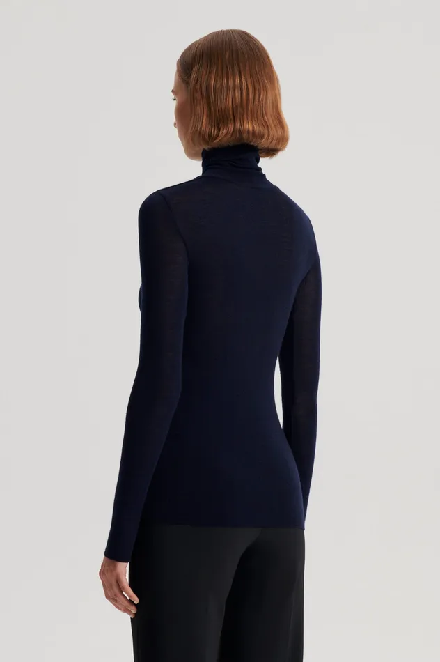 Babywool Polo Neck Navy Tops Scanlan Theodore Babywool Polo Neck Navy Tops Scanlan Theodore Women Knitwear Scanlan Theodore