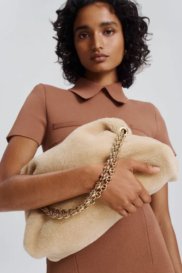 Bags Scanlan Theodore Women SHEARLING BAG GOLD