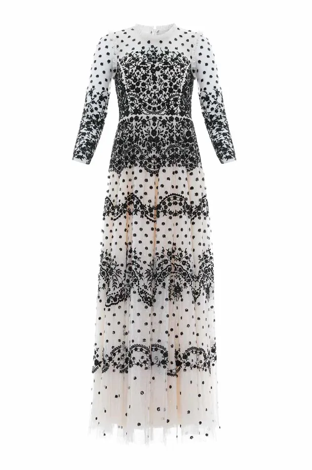 Beatrice Long Sleeve Gown Champagne Women Needle and Thread Dresses