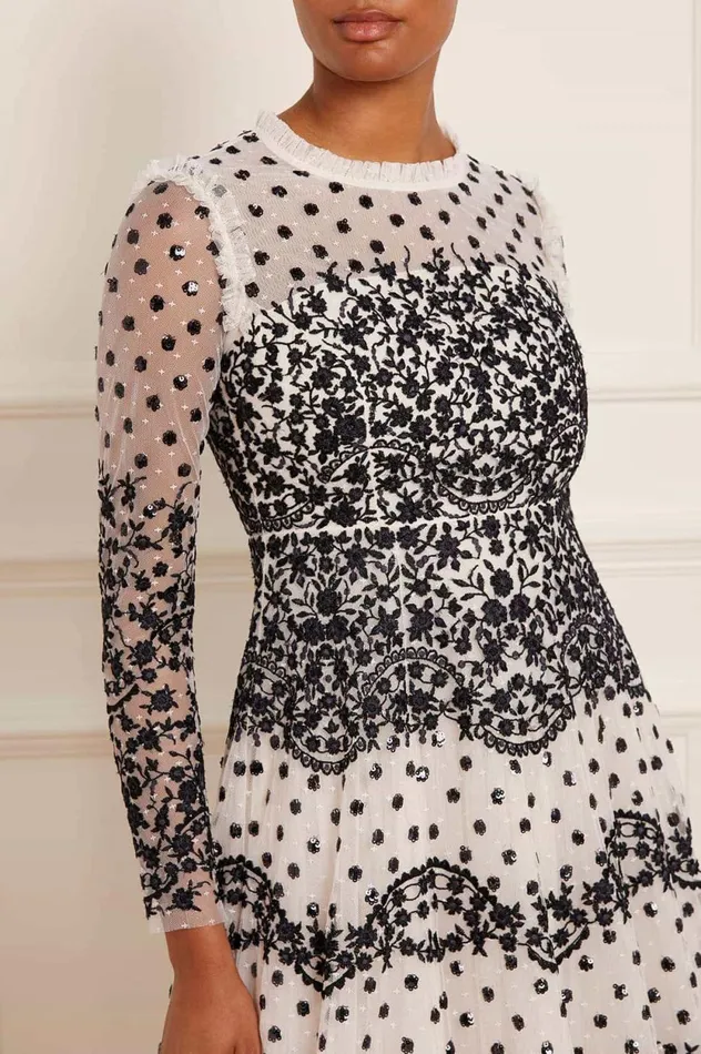Beatrice Long Sleeve Gown Champagne Women Needle and Thread Dresses