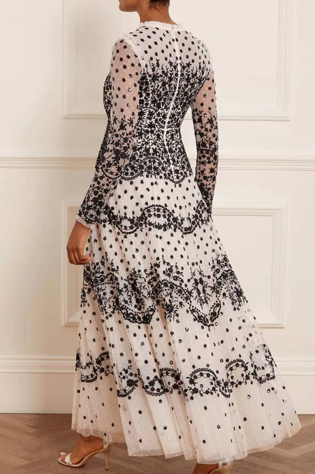 Beatrice Long Sleeve Gown Champagne Women Needle and Thread Dresses