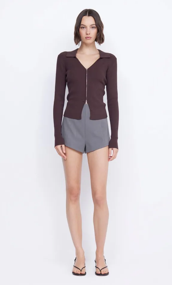 Bec Bridge Long Sleeve Women IMRIE ZIP KNIT CARDIGAN 8211 CHOCOLATE