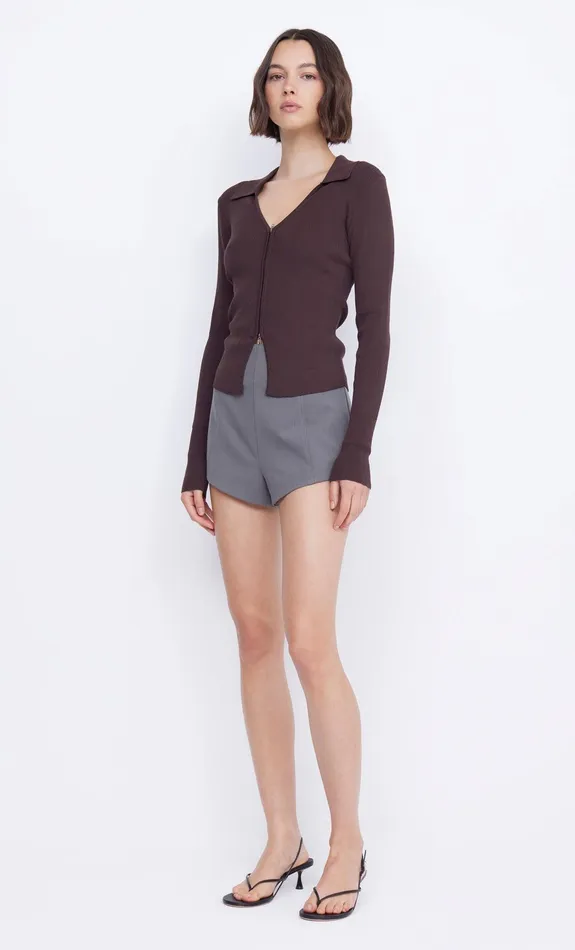 Bec Bridge Long Sleeve Women IMRIE ZIP KNIT CARDIGAN 8211 CHOCOLATE