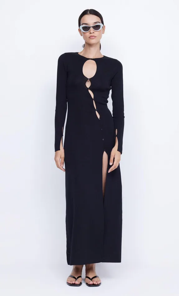 Bec Bridge Maxi Dresses Women ALIENOR KEY HOLE KNIT DRESS 8211 BLACK