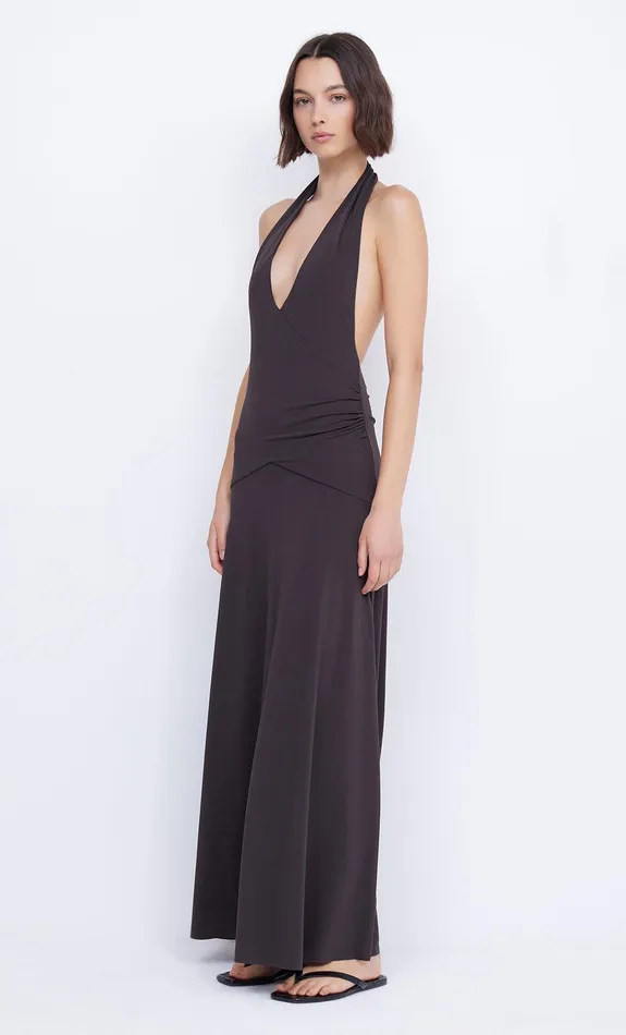 Bec Bridge Maxi Dresses Women BLANCHE HALTER MAXI DRESS 8211 ESPRESSO