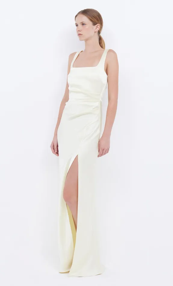 Bec Bridge Maxi Dresses Women THE DREAMER SQUARE NECK DRESS 8211 ICE YELLOW