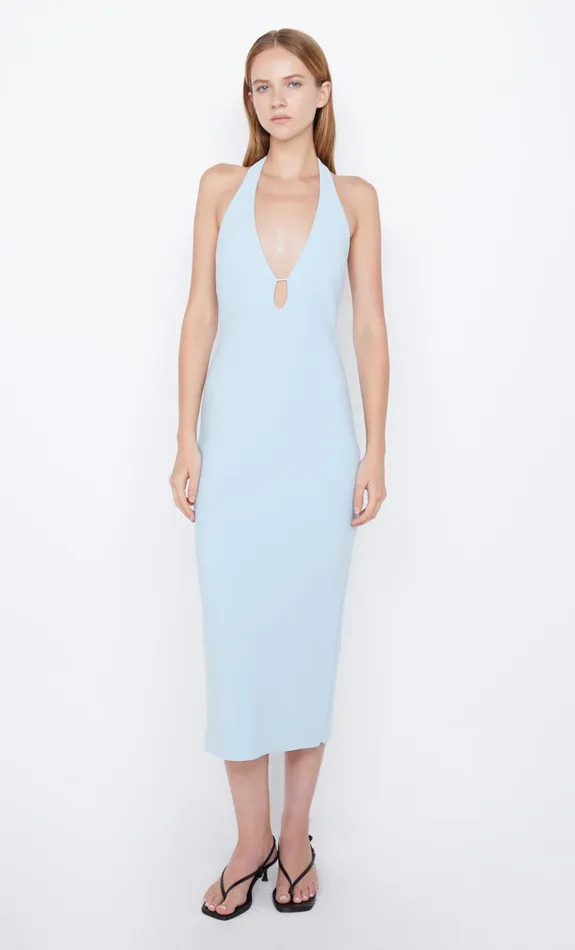 Bec Bridge Midi Dresses Women ELVIE HALTER MIDI DRESS 8211 DOLPHIN BLUE