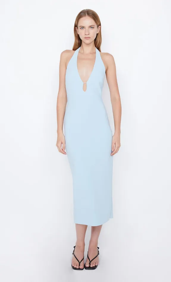 Bec Bridge Midi Dresses Women ELVIE HALTER MIDI DRESS 8211 DOLPHIN BLUE