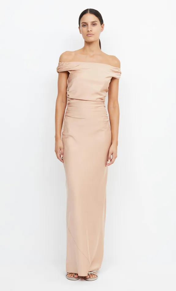 Bec Bridge Prom Dresses Women ETERNITY OFF SHOULDER MAXI 8211 ROSE GOLD