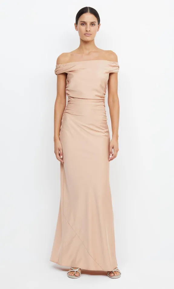 Bec Bridge Prom Dresses Women ETERNITY OFF SHOULDER MAXI 8211 ROSE GOLD