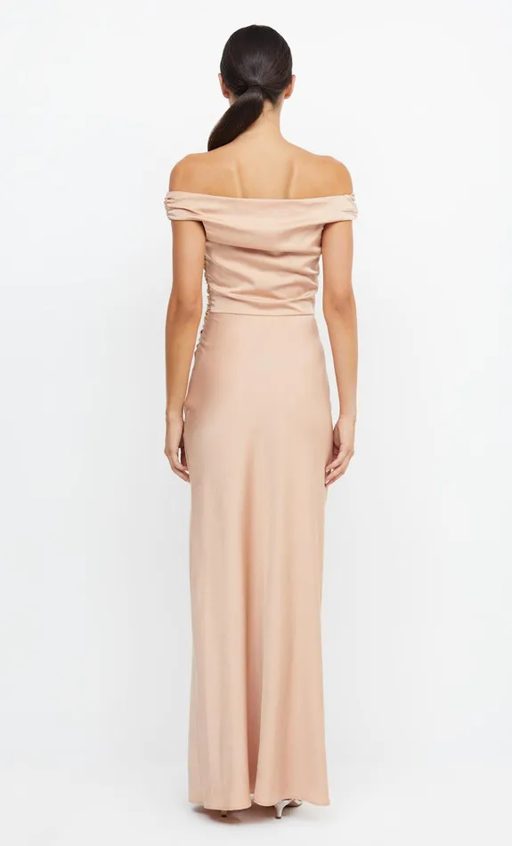 Bec Bridge Prom Dresses Women ETERNITY OFF SHOULDER MAXI 8211 ROSE GOLD