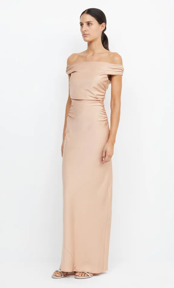 Bec Bridge Prom Dresses Women ETERNITY OFF SHOULDER MAXI 8211 ROSE GOLD