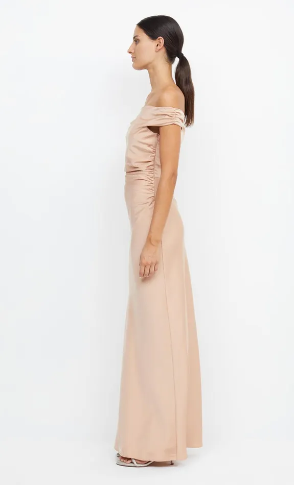 Bec Bridge Prom Dresses Women ETERNITY OFF SHOULDER MAXI 8211 ROSE GOLD
