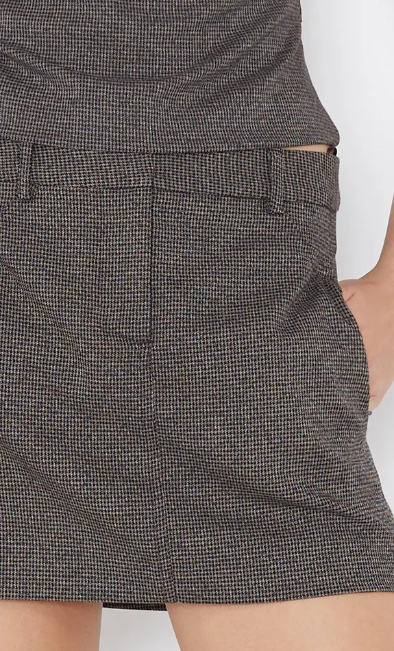 Bec Bridge Skirts Women BORDEAUX MINI SKIRT 8211 CHECK SANDBLACK