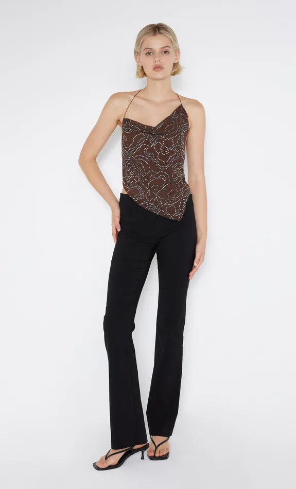 Bec Bridge Sleeveless Women ALIZE ASYM HALTER TOP 8211 ESPRESSO