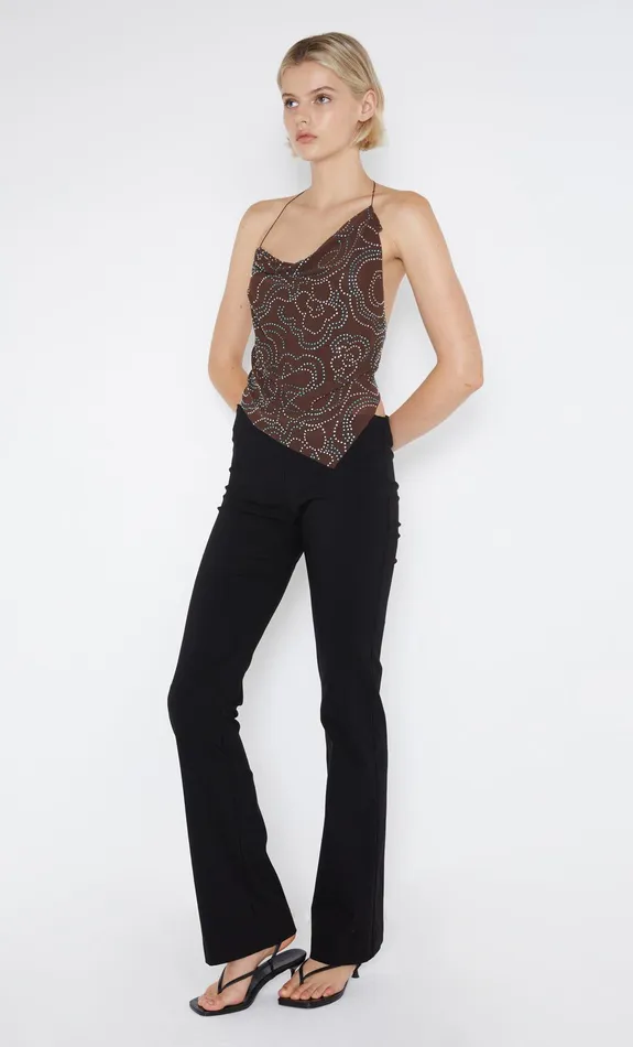 Bec Bridge Sleeveless Women ALIZE ASYM HALTER TOP 8211 ESPRESSO