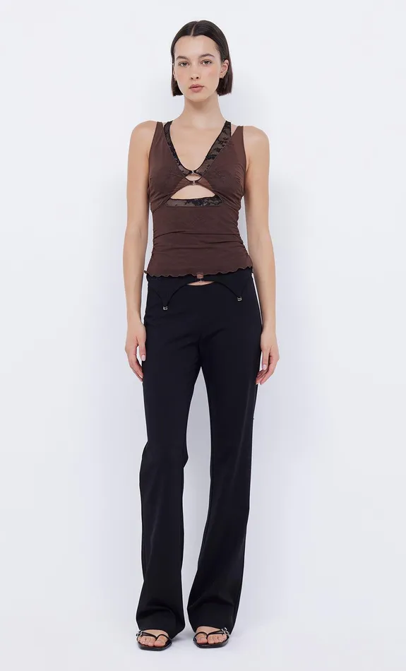 Bec Bridge Sleeveless Women LOANI LAYERED CAMI 8211 CHOCBLACK