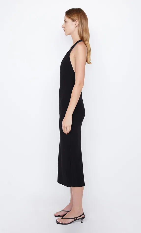 Bec Bridge Wedding Guest Women ELVIE HALTER MIDI DRESS 8211 BLACK