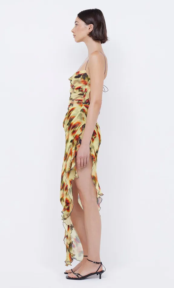 Bec Bridge Wedding Guest Women FIORE ASYM MAXI DRESS 8211 CITRUS ROSE