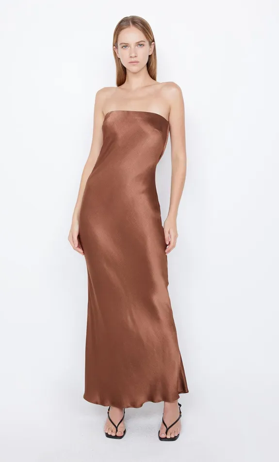 Bec Bridge Wedding Guest Women MOON DANCE STRAPLESS DRESS 8211 CHOCOLATE
