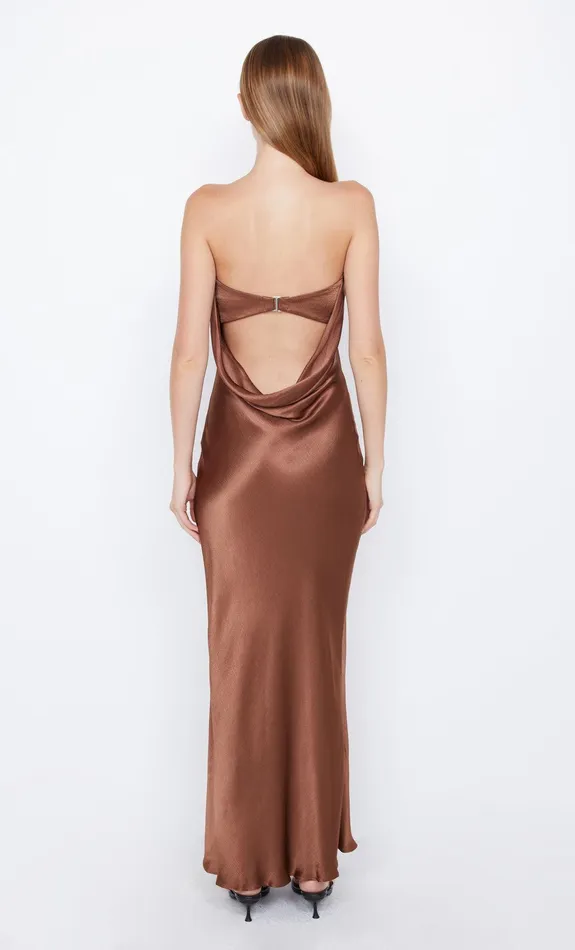 Bec Bridge Wedding Guest Women MOON DANCE STRAPLESS DRESS 8211 CHOCOLATE