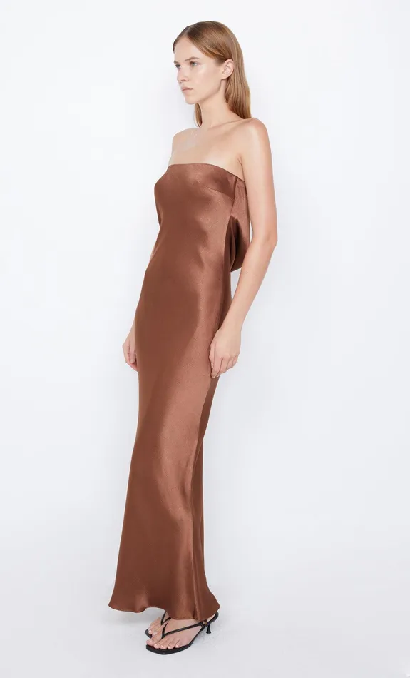 Bec Bridge Wedding Guest Women MOON DANCE STRAPLESS DRESS 8211 CHOCOLATE