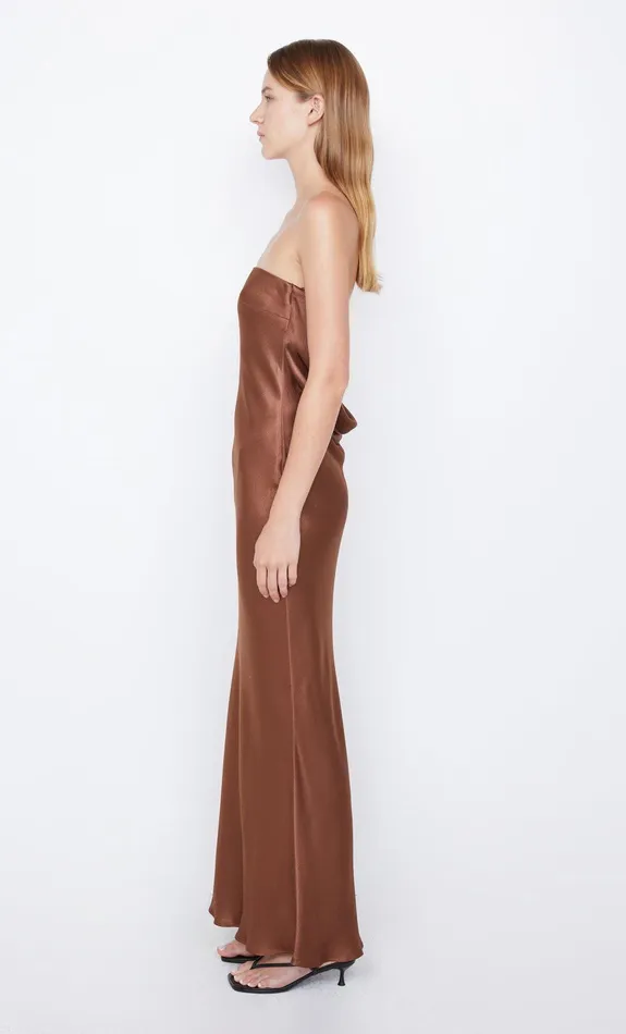 Bec Bridge Wedding Guest Women MOON DANCE STRAPLESS DRESS 8211 CHOCOLATE