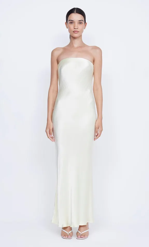 Bec Bridge Wedding Guest Women MOON DANCE STRAPLESS DRESS 8211 ICE YELLOW