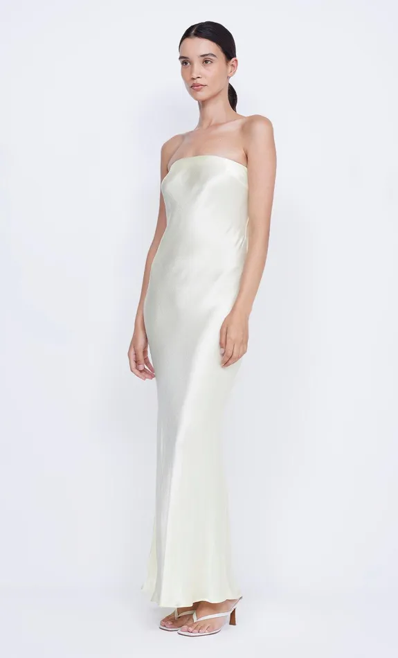 Bec Bridge Wedding Guest Women MOON DANCE STRAPLESS DRESS 8211 ICE YELLOW