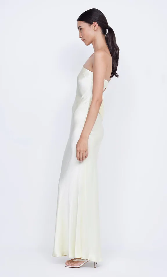 Bec Bridge Wedding Guest Women MOON DANCE STRAPLESS DRESS 8211 ICE YELLOW