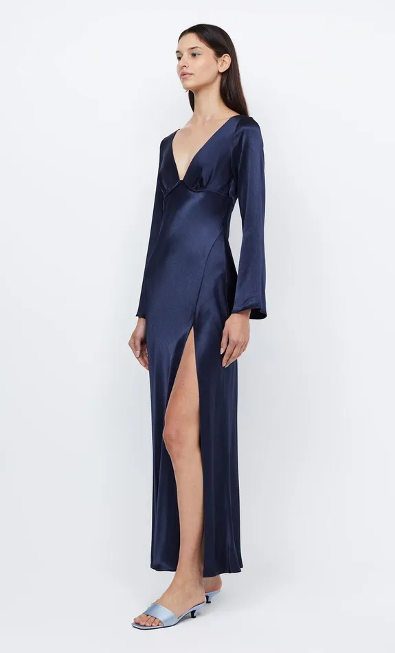 Bec Bridge Wedding Guest Women REN LONG SLEEVE MAXI DRESS 8211 INK