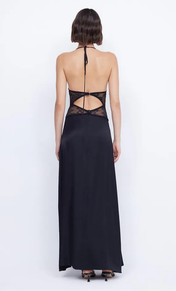 Bec Bridge Wedding Guest Women SANTAL HALTER MAXI DRESS 8211 BLACK