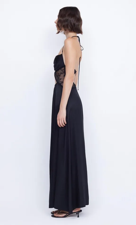 Bec Bridge Wedding Guest Women SANTAL HALTER MAXI DRESS 8211 BLACK