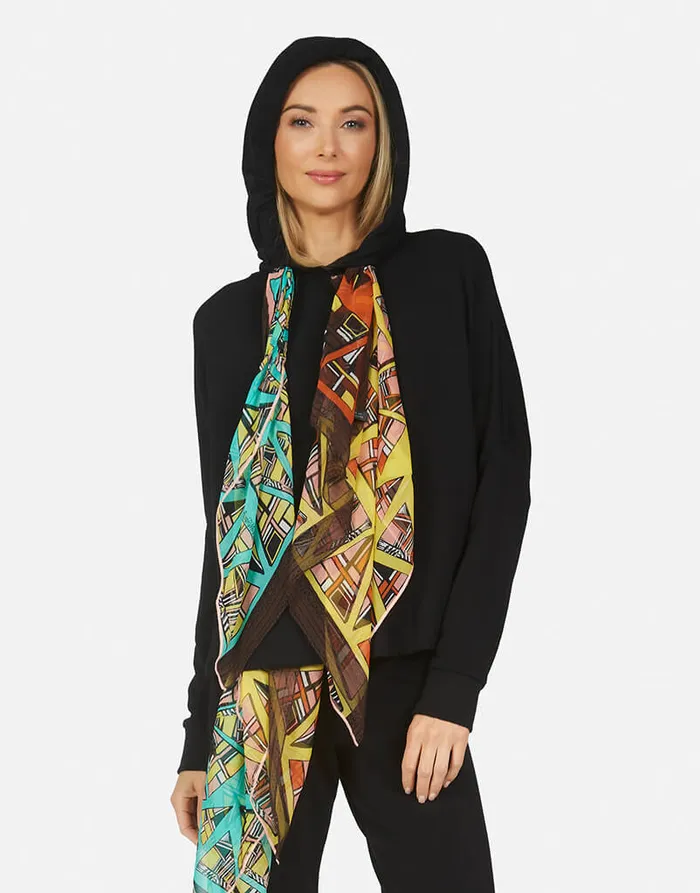 Belinda Scarf Black Tribal Women039s Lauren Moshi Hoodies