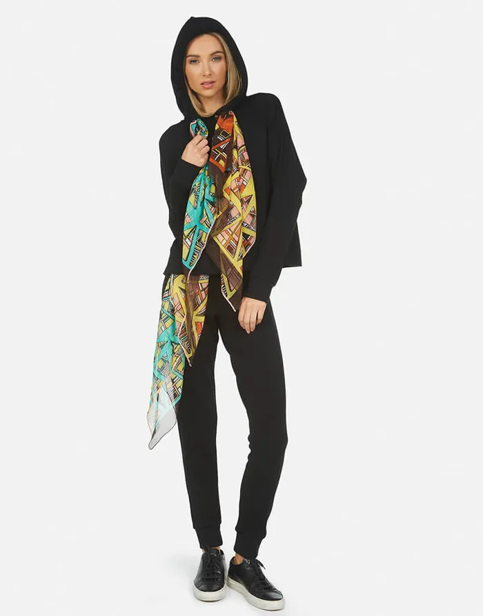 Belinda Scarf Black Tribal Women039s Lauren Moshi Hoodies
