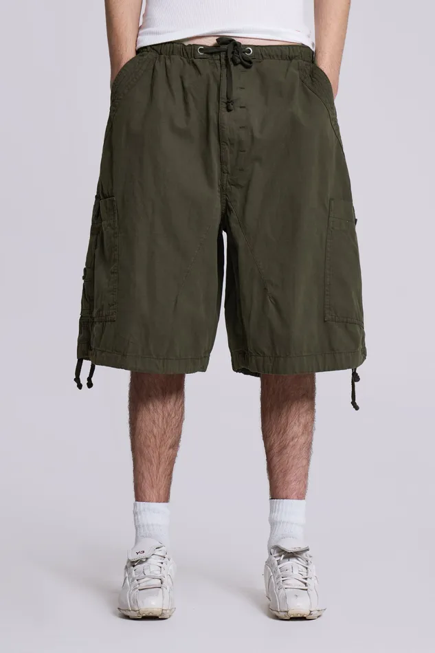 Bestsellers Shop Khaki Parachute Cargo Shorts Jaded London Men