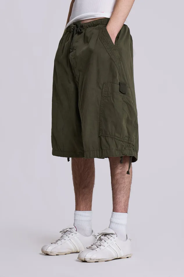 Bestsellers Shop Khaki Parachute Cargo Shorts Jaded London Men
