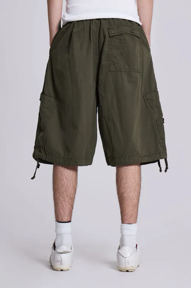 Bestsellers Shop Khaki Parachute Cargo Shorts Jaded London Men
