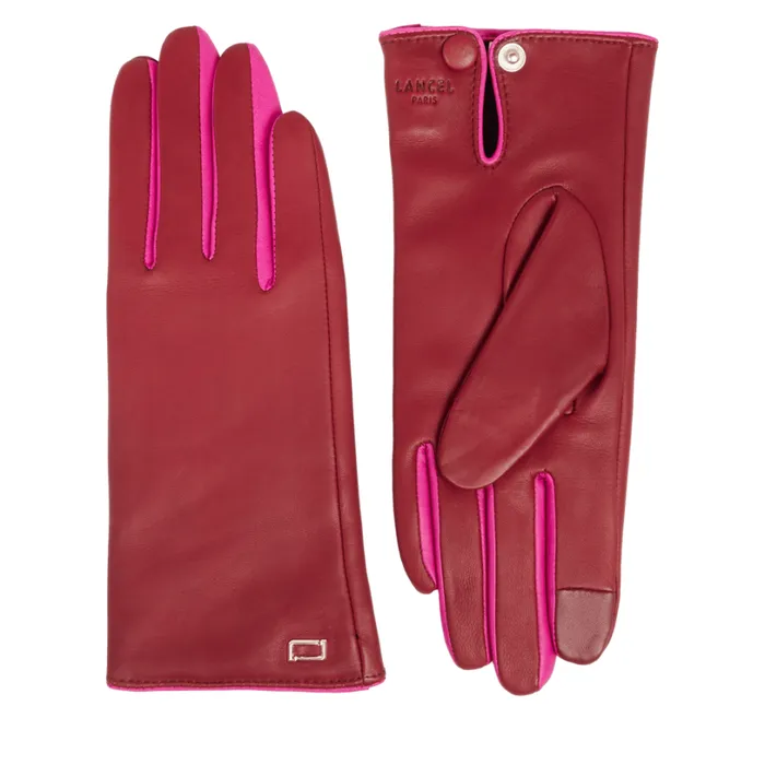 Bicolor Gloves Carminepink Women Lancel Gloves