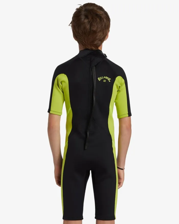 Billabong Boys039 Wetsuits Boys 2mm Foil Back Zip Short Sleeve Spring Wetsuit Fluro Lime 8211 Men Billabong Boys039 Wetsuits Boys 2mm Foil Back Zip Short Sleeve Spring Wetsuit Fluro Lime 8211 Men