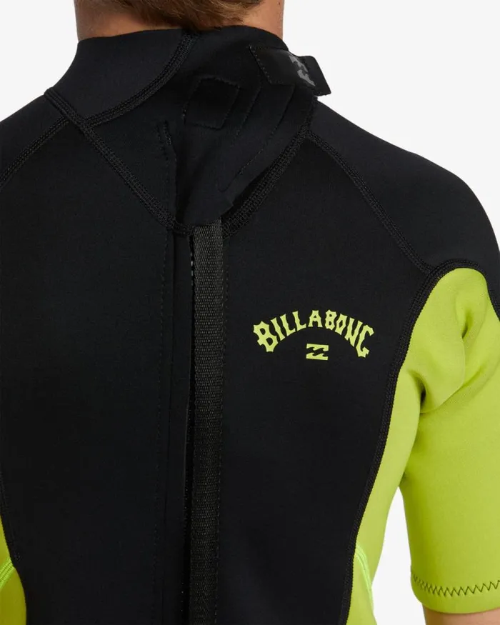 Billabong Boys039 Wetsuits Boys 2mm Foil Back Zip Short Sleeve Spring Wetsuit Fluro Lime 8211 Men Billabong Boys039 Wetsuits Boys 2mm Foil Back Zip Short Sleeve Spring Wetsuit Fluro Lime 8211 Men