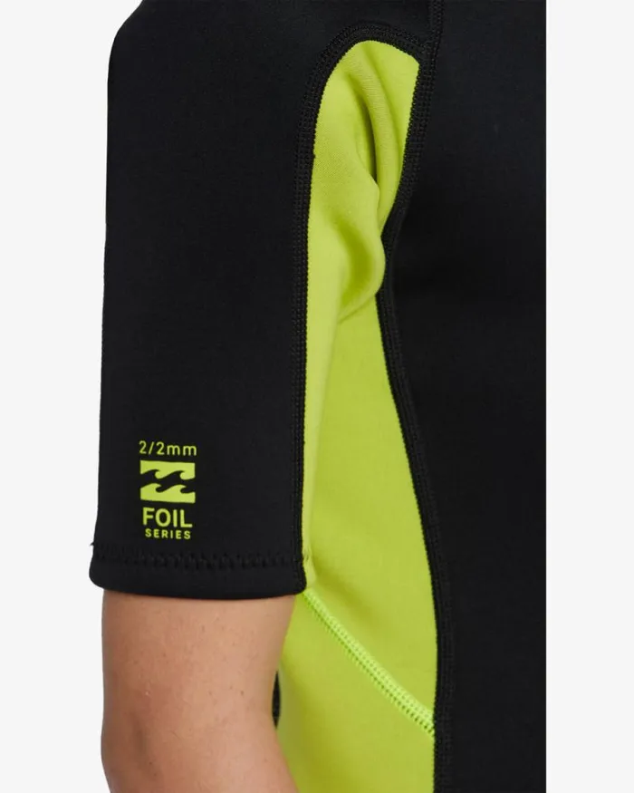 Billabong Boys039 Wetsuits Boys 2mm Foil Back Zip Short Sleeve Spring Wetsuit Fluro Lime 8211 Men Billabong Boys039 Wetsuits Boys 2mm Foil Back Zip Short Sleeve Spring Wetsuit Fluro Lime 8211 Men