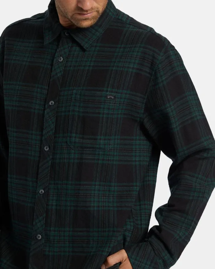 Billabong Flannels Coastline Long Sleeve Flannel Shirt Black 8211 Men Billabong Flannels Coastline Long Sleeve Flannel Shirt Black 8211 Men