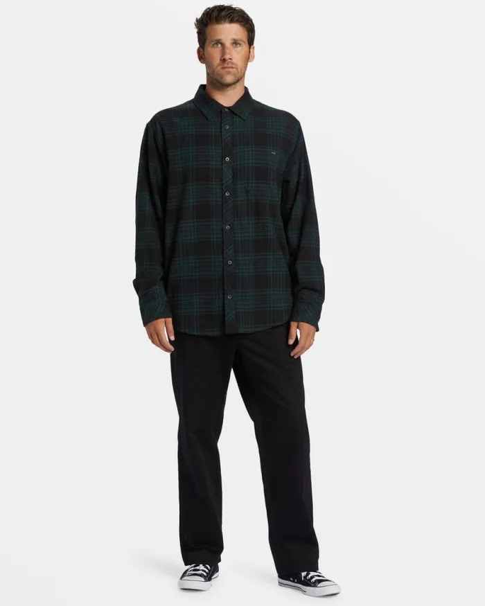 Billabong Flannels Coastline Long Sleeve Flannel Shirt Black 8211 Men Billabong Flannels Coastline Long Sleeve Flannel Shirt Black 8211 Men