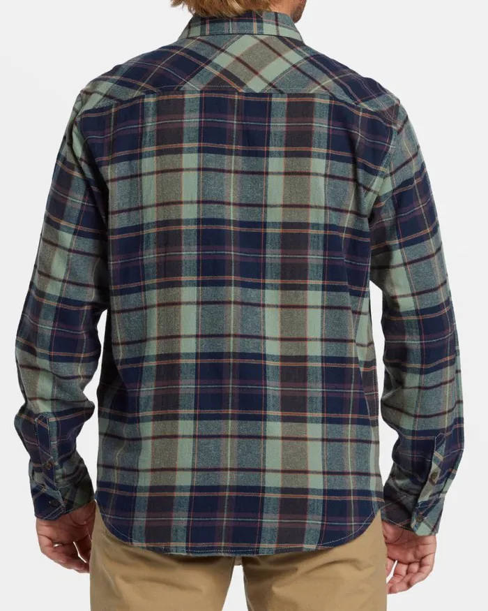 Billabong Flannels Coastline Long Sleeve Flannel Shirt Fern 8211 Men Billabong Flannels Coastline Long Sleeve Flannel Shirt Fern 8211 Men