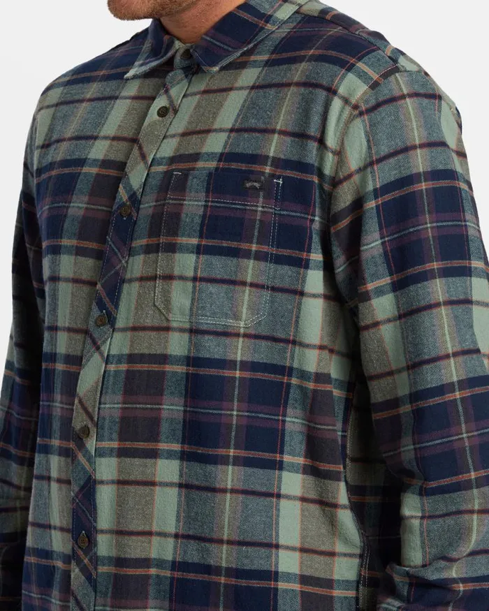 Billabong Flannels Coastline Long Sleeve Flannel Shirt Fern 8211 Men Billabong Flannels Coastline Long Sleeve Flannel Shirt Fern 8211 Men