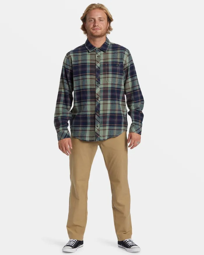 Billabong Flannels Coastline Long Sleeve Flannel Shirt Fern 8211 Men Billabong Flannels Coastline Long Sleeve Flannel Shirt Fern 8211 Men