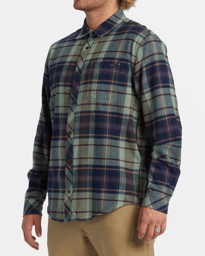 Billabong Flannels Coastline Long Sleeve Flannel Shirt Fern 8211 Men Billabong Flannels Coastline Long Sleeve Flannel Shirt Fern 8211 Men